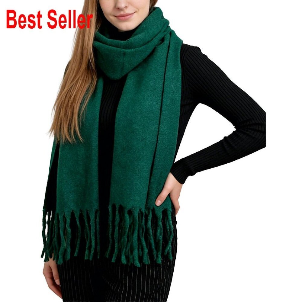 Cashmere-Feel Winter Scarf Thick Shawl Wrap Oversized Blanket Chic Minimal